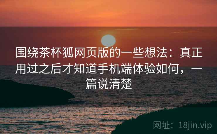 围绕茶杯狐网页版的一些想法：真正用过之后才知道手机端体验如何，一篇说清楚