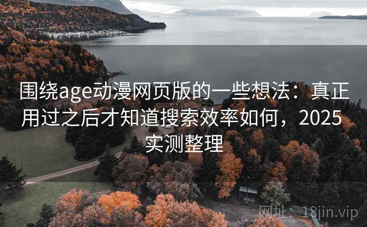 围绕age动漫网页版的一些想法：真正用过之后才知道搜索效率如何，2025 实测整理
