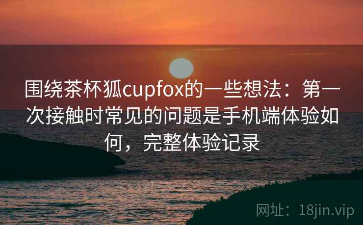 围绕茶杯狐cupfox的一些想法：第一次接触时常见的问题是手机端体验如何，完整体验记录