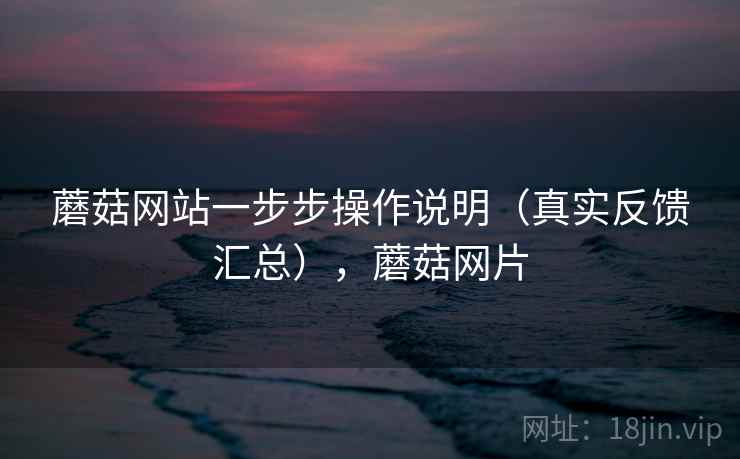 蘑菇网站一步步操作说明（真实反馈汇总），蘑菇网片